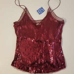NWT Free People red sequin tank
